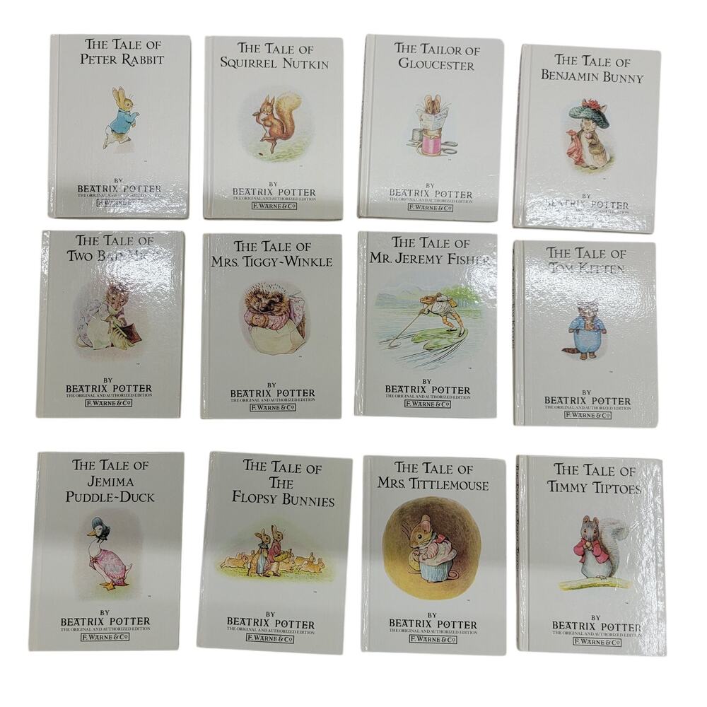 Vintage 1986 Beatrix Potter Peter Rabbit Set 12 Hardcover Frederick Warne READ
